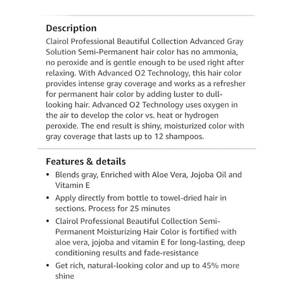 Clairol Beautiful Collection Advanced Gray Solution Semi-Permanent Hair Color - Picture 3 of 6